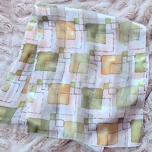 Green and Yellow Accented Shoulder Scarf